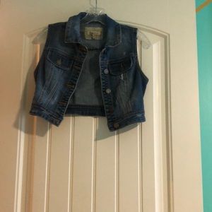 Small sleeveless jean jacket